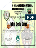 Confederation of Ilocano Association Inc. Samahang Ilokano: John Dela Cruz