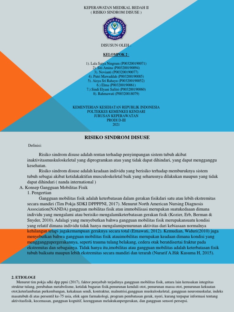 Risiko Sindrom Disuse dalam Keperawatan | PDF | Sains & Matematika