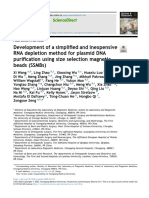 Development of A Simplified and Inexpensive Rna Depletion Method For Plasmid Dna Purification Using Size Selection Magnetic Beads (SSMBS)