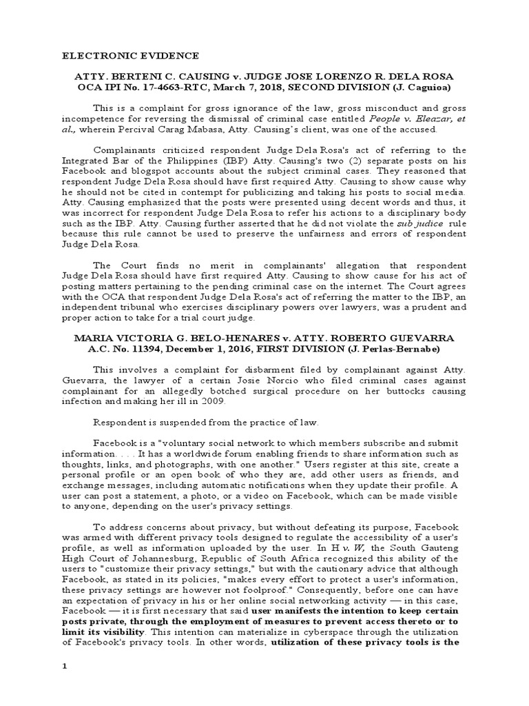 Al., Wherein Percival Carag Mabasa, Atty. Causing's Client, Was One of ...