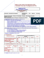 Fiche Descriptive D'une Unité D'enseignement (UE)