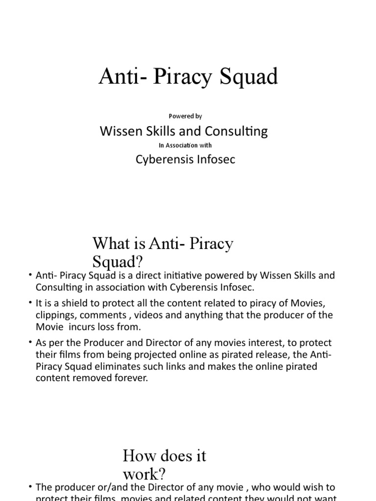 Anti-Piracy Solutions for Movies | PDF | Copyright Infringement ...