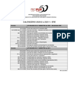 Calendário acadêmico PPGPU 2020-2022