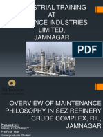 Industrial Training AT Reliance Industries Limited, Jamnagar