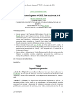 Bolivia: Decreto Supremo #2935, 5 de Octubre de 2016: Lexivox, Portal Jurídico Libre