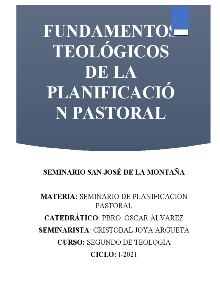 Fundamentos de la Planificación Pastoral | PDF | Iglesia Católica ...