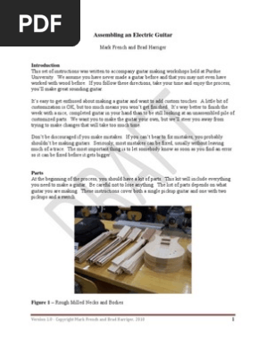 Assembling an Electric Guitar