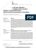 Otras Entidades Del Tubo Digestivo Que Cursan Con Malabsorción Intestinal. Linfomas. Inmunodeficiencias. Sobrecrecimiento Bacteriano y Miscelánea