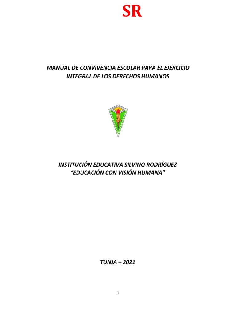Manual de Convivencia Escolar | PDF | Acoso cibernético | Institución