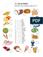 Match The Words With The Pictures, Then Complete The Gaps With "A", "An" or "Some"