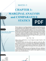Marginal Analysis and Comparative Statics