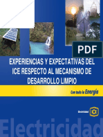 Experiencia y Expectativas ICE Mecanismo Desarrollo Limpio-Ing Roberto Jimenez - ICE