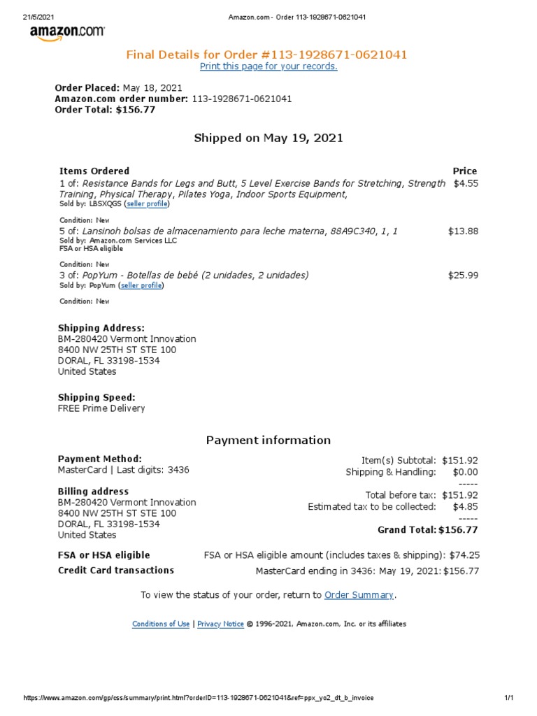 Order 113-1928671-0625401 | PDF | Banking | Financial Technology