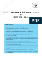 Answers & Solutions: NEET (UG) - 2019