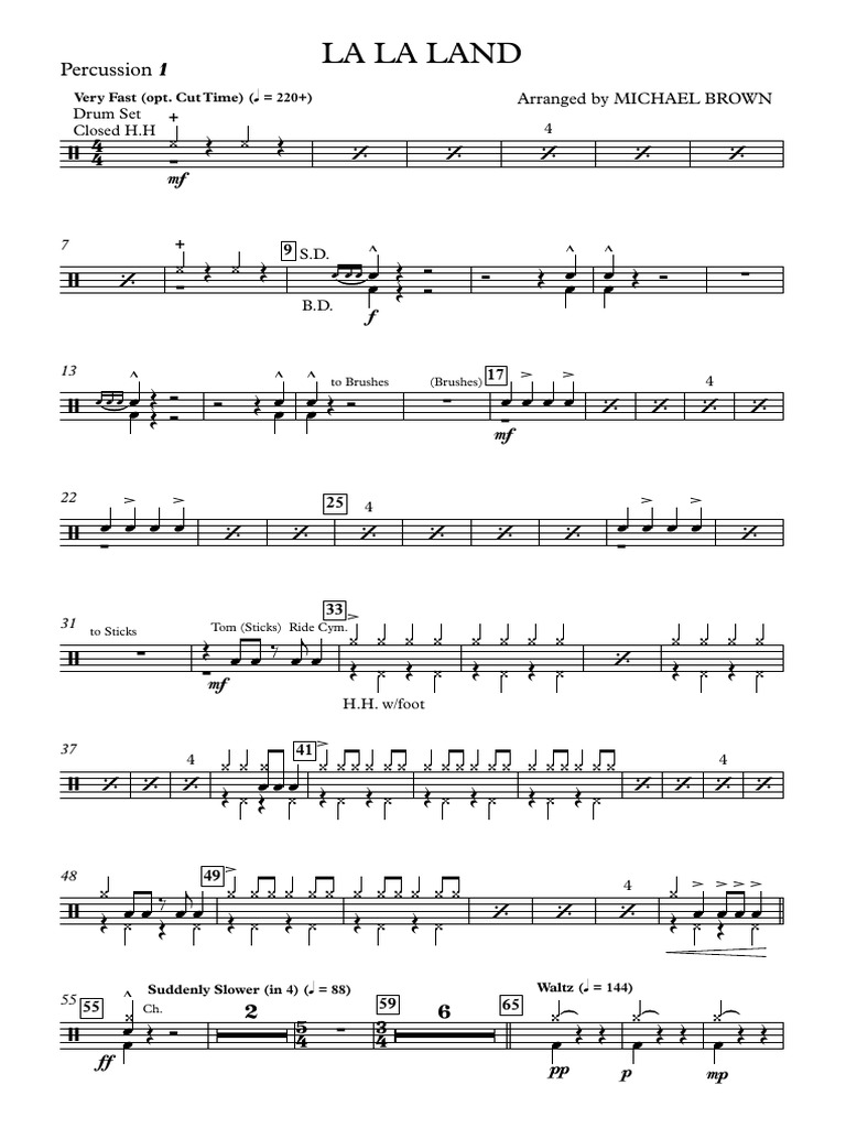 Highlights From La La Land 分 46 | PDF | Percussion