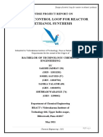 Design of Control Loop For Reactor in Ethanol Synthesis: A Course Project Report On