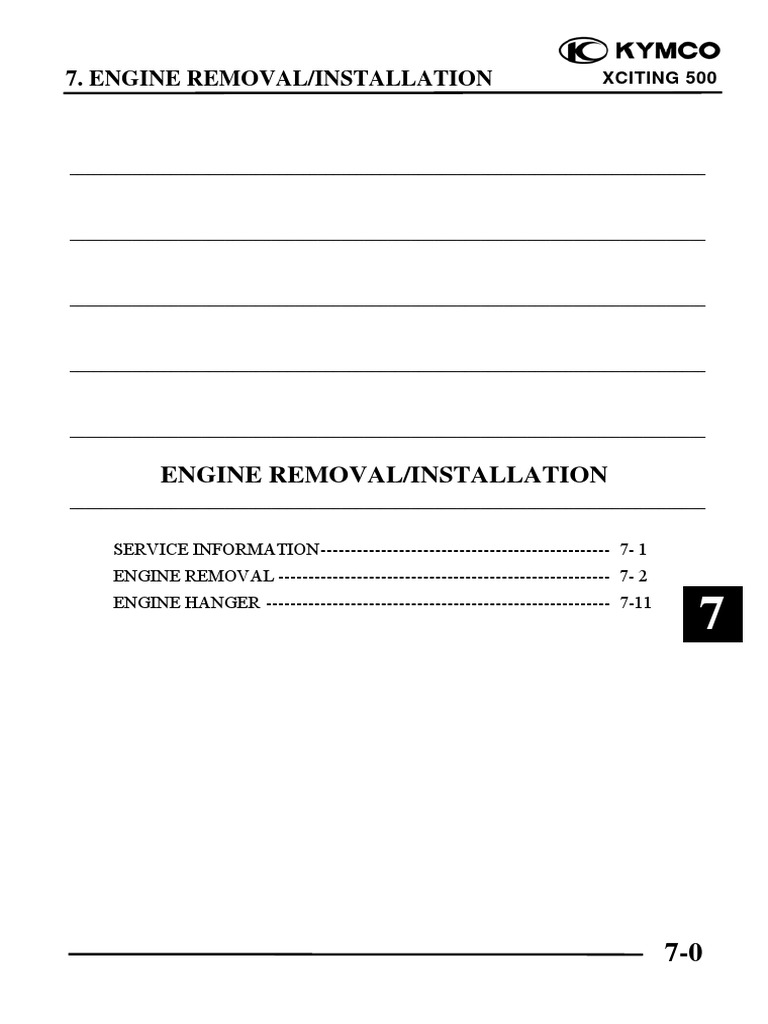 StepbyStep Guide to Engine Removal and Installation on the Xciting