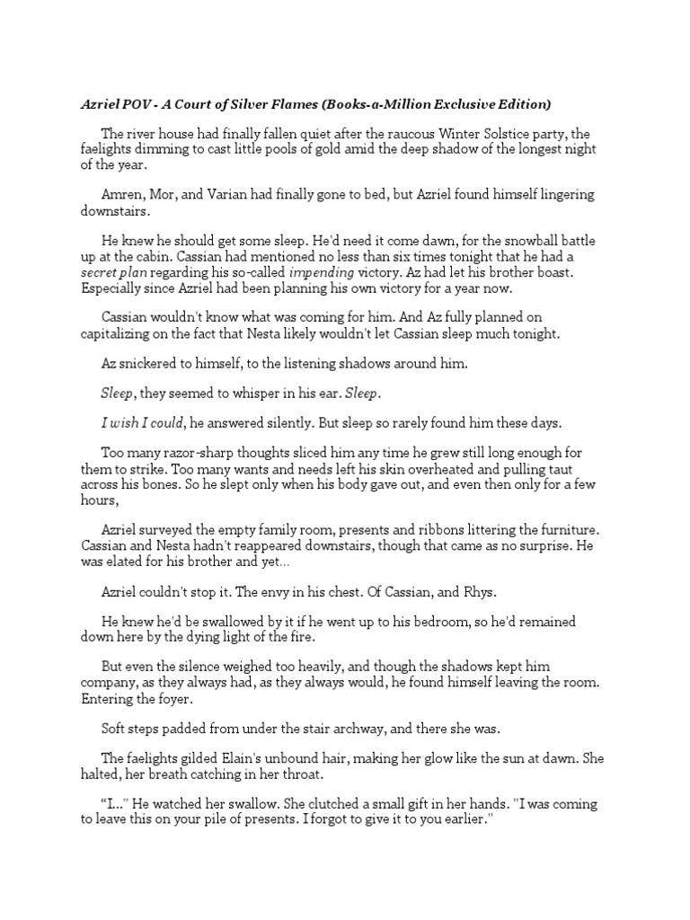 Azriel POV - A Court of Silver Flames (Books-a-Million Exclusive 