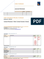 C&P Compliance Review (Contract) : Review Deliverables: Assessment Worksheet