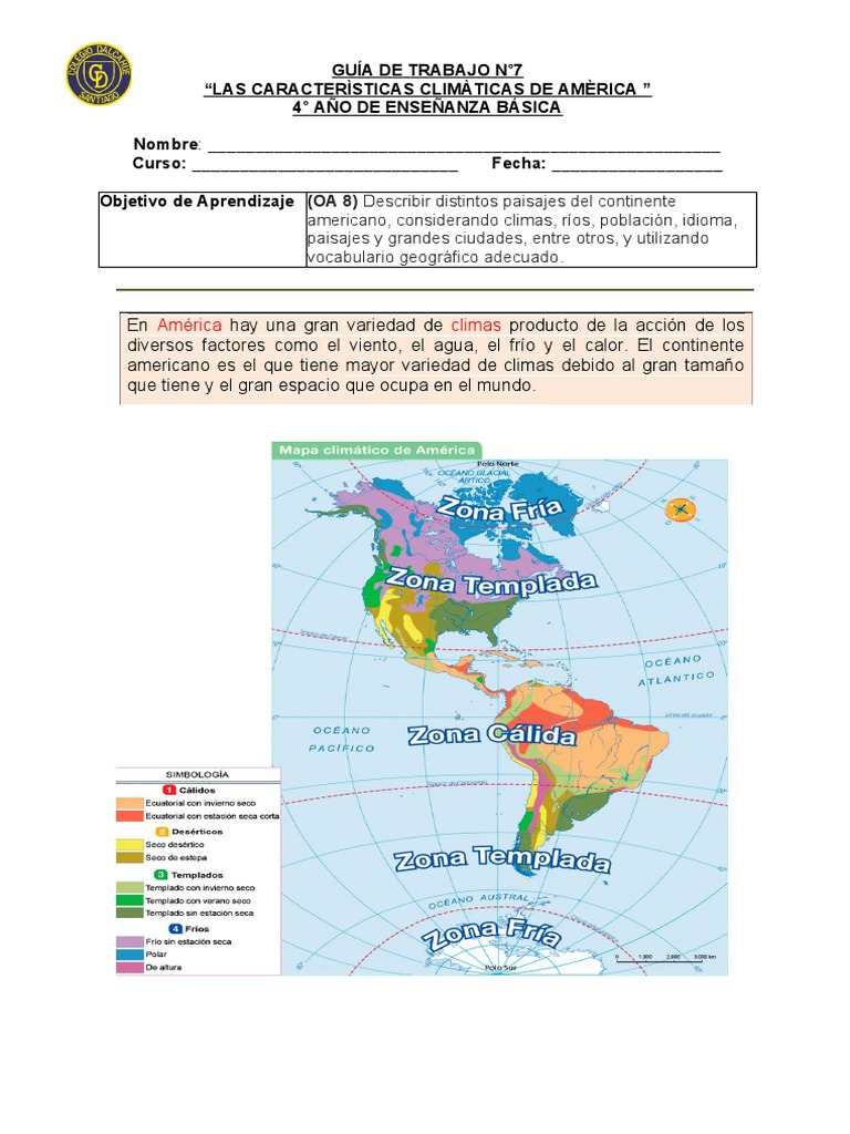 Climas y paisajes de América 4° básico | PDF | Clima templado | Clima