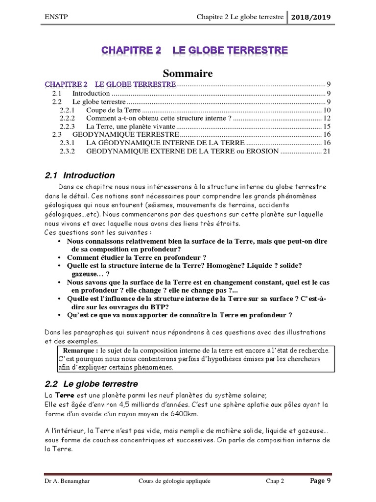 Structure interne du globe terrestre | PDF | Tectonique des plaques | Terre