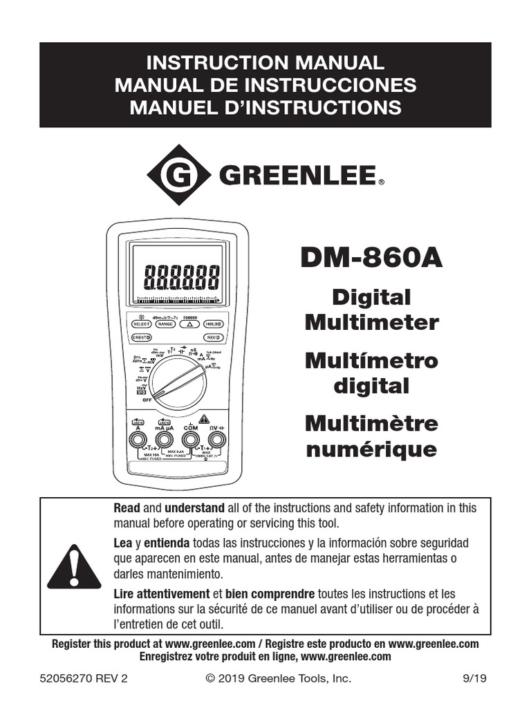 DM860A Digital Multimeter Manual PDF Root Mean Square