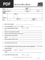 Reflexology New Patient Form