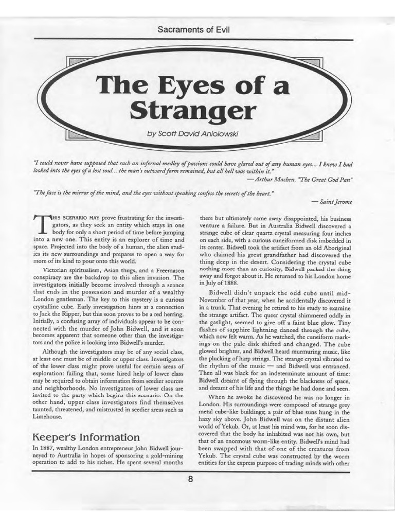 The Eyes of A Stranger | PDF
