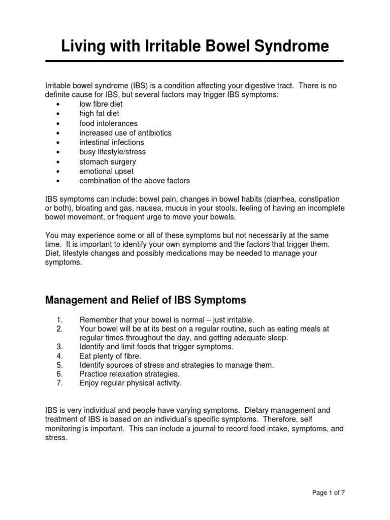 Irritable Bowel Syndrome - IBS | PDF | Irritable Bowel Syndrome ...