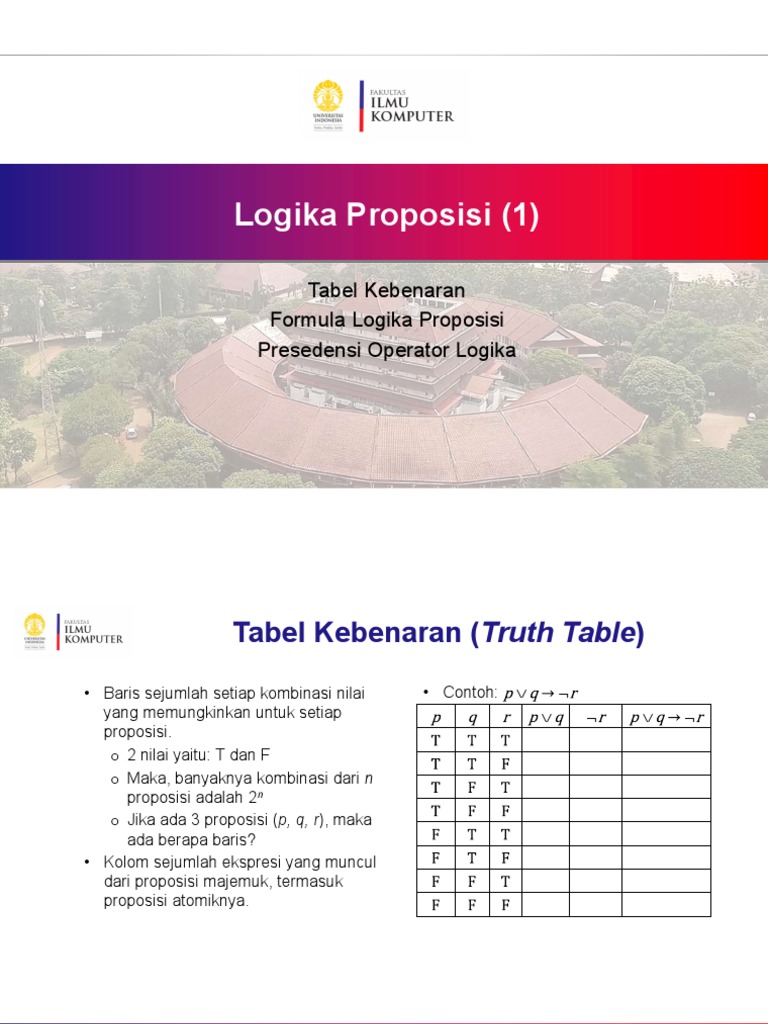 Presedensi dan Tabel Proposisi | PDF