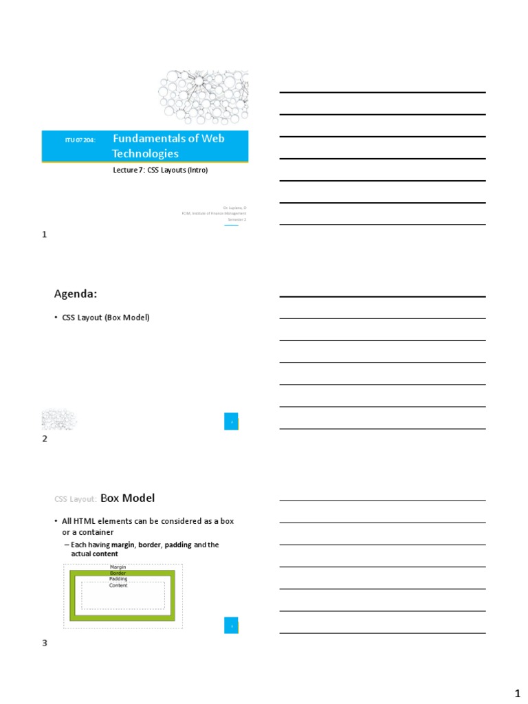 Lecture 7 CSS Layouts 1 - Box Model | Download Free PDF | Cascading ...