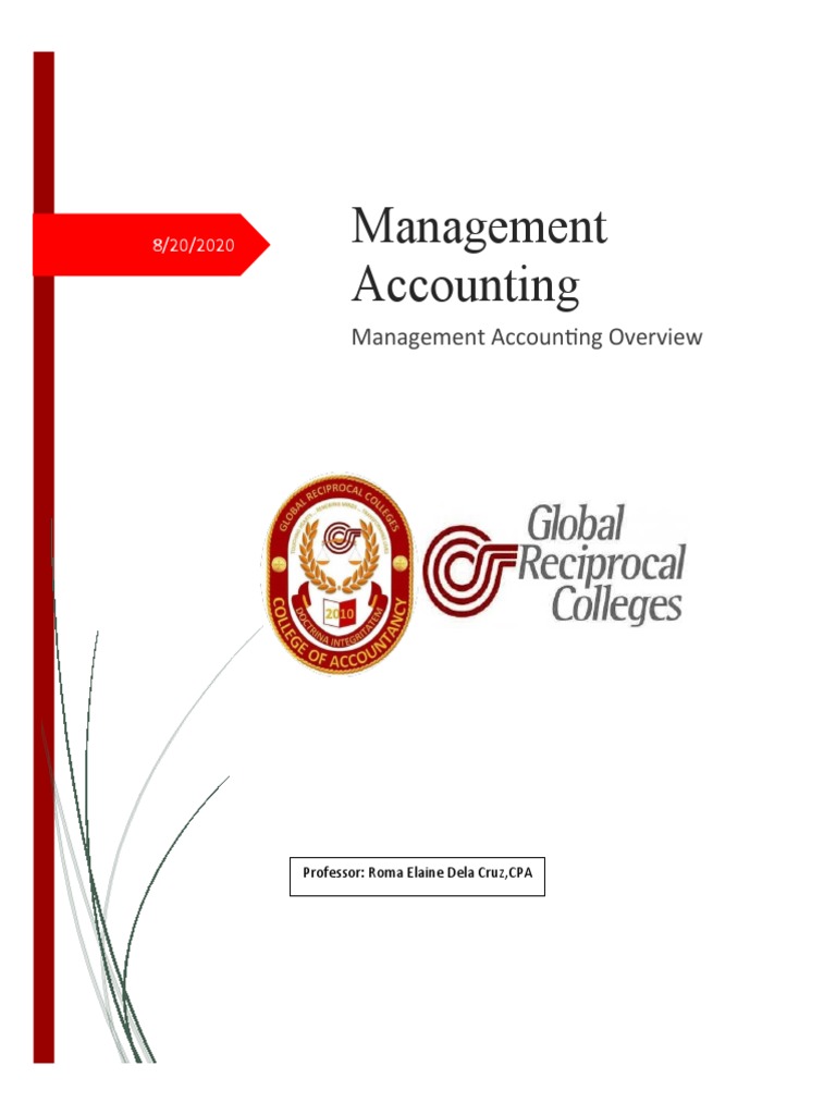 1 Management Accounting Overview PDF Management Accounting Accounting