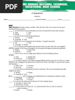 3rd Quarter Test Mapeh 8