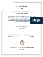 A Project Report On: A Study of Ratio Analysis of Life Insurance Corporation of India