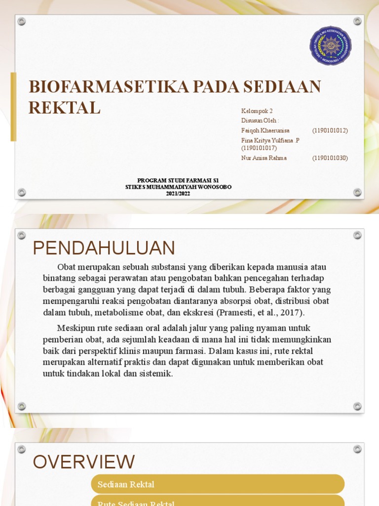 Biofarmasetika Sediaan Rektal Obat | PDF | Kesehatan Holistik | Sains ...