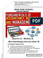 Senior High School Department: Quarter 3 - Module 9: Merchandising Concern (Part 2)