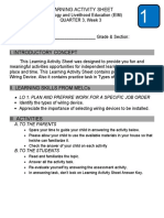 Learning Activity Sheet: A. To The Parents