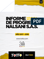 Informe de Progreso 2017-2018 Nalsani S.A.S
