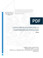 La Noción Teleológica de La Comprensión en La Psicología