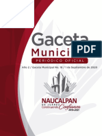Gaceta Municipal Naucalpan Ano 2 Numero 18 Del 1 de Septiembre de 2020