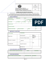 Formulario de Registro Profesionales Minsterio de Trabajo