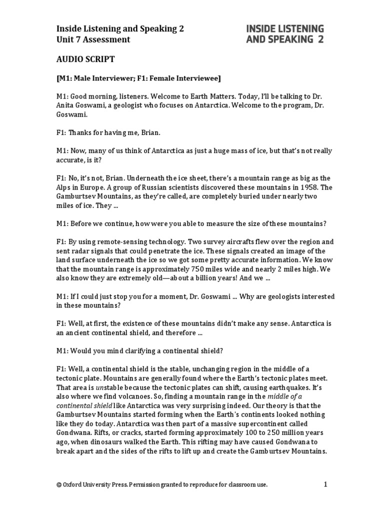 ILS SB2 U07 Test Script | PDF | Plate Tectonics | Antarctica