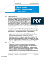 Micron Supplier Requirements Standard (SRS) : 1.0 Purpose and Scope