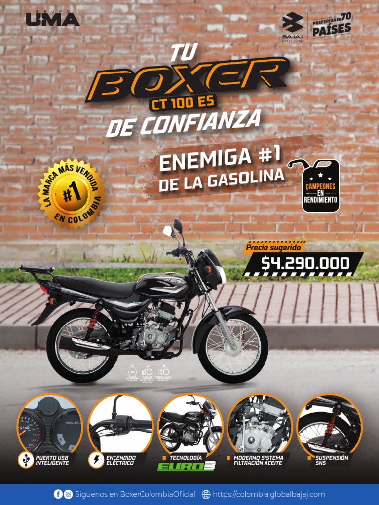 Consumo y características Boxer CT 100 | PDF | Vehículo de motor ...