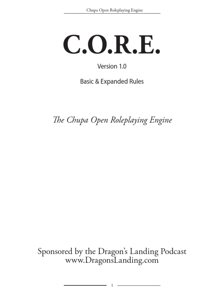 C.O.R.E.: The Chupa Open Roleplaying Engine | PDF | Role Playing Games ...