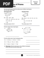 13-2 Surface Area of Prisms and Pyramids Worksheet