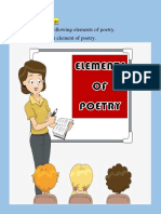 Identify The Following Elements of Poetry. 2. Describe Each Element of Poetry
