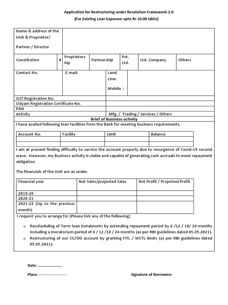260521-Application For RFW 2.0 - Up To Rs 10 Lakhs | PDF | Finance ...