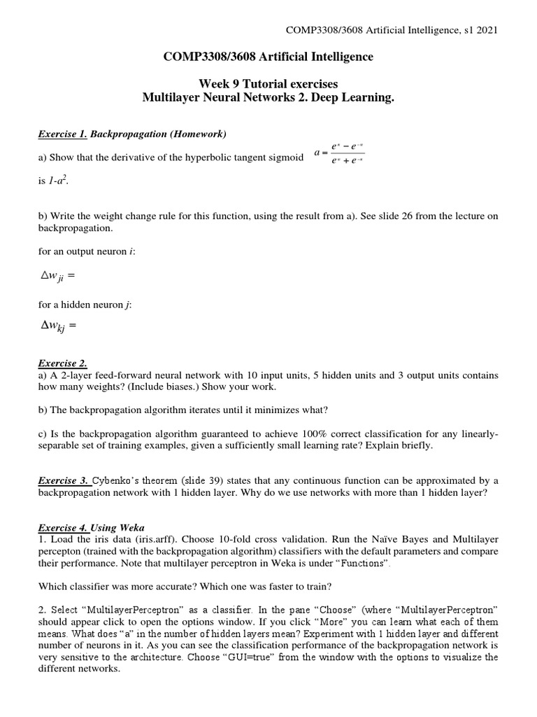 COMP3308/3608 Artificial Intelligence Week 9 Tutorial Exercises ...