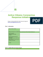 Active Citizens Coronavirus Response Initiatives: Please E-Mail Send This Form With Relevant Images To
